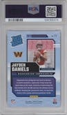 Jayden Daniels from the 2024 Donruss set graded by PSA and given an overall grade of 10.