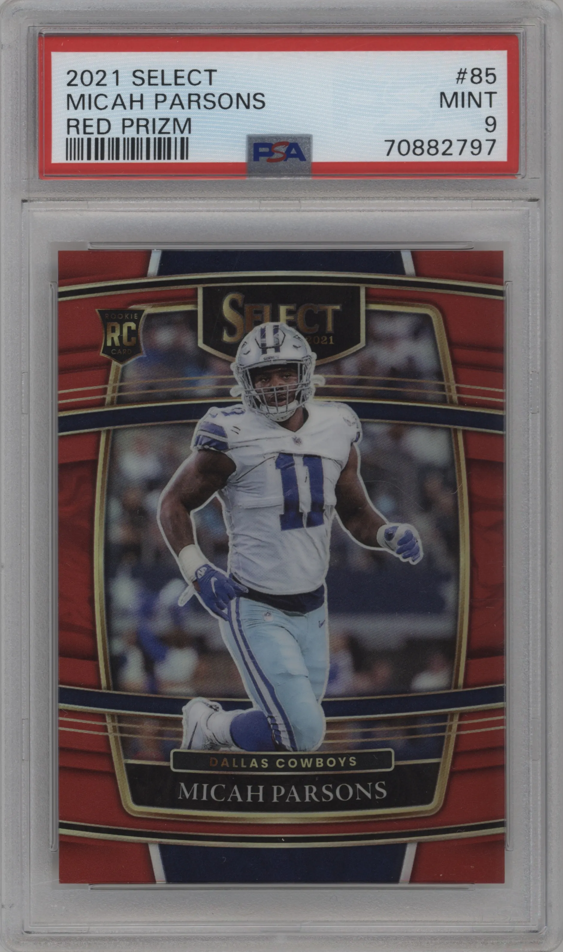 2021 Panini Select Micah Parsons Red Prizm PSA 9