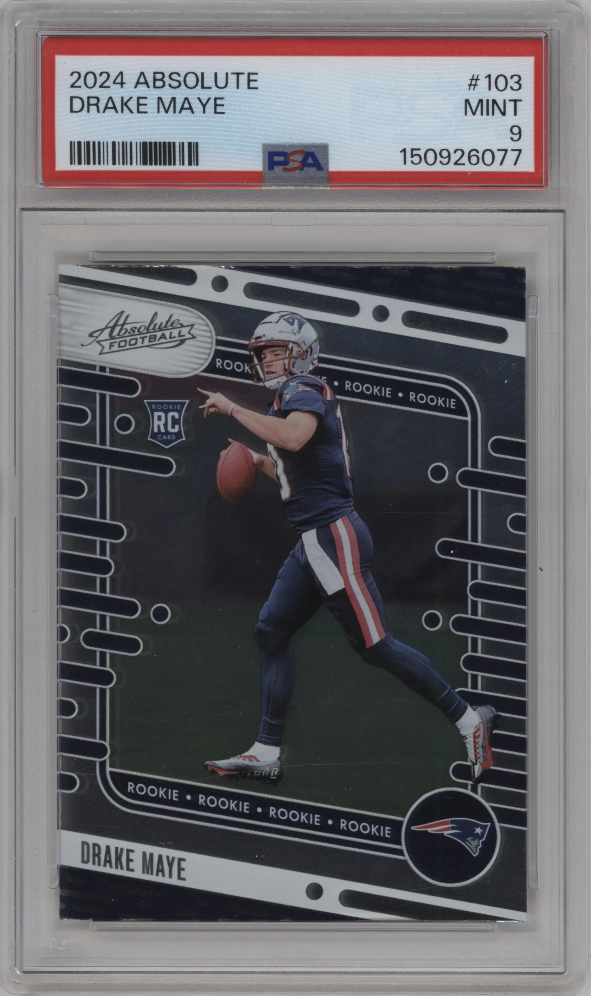 2024 Panini Absolute Drake Maye Retail #103 PSA 9