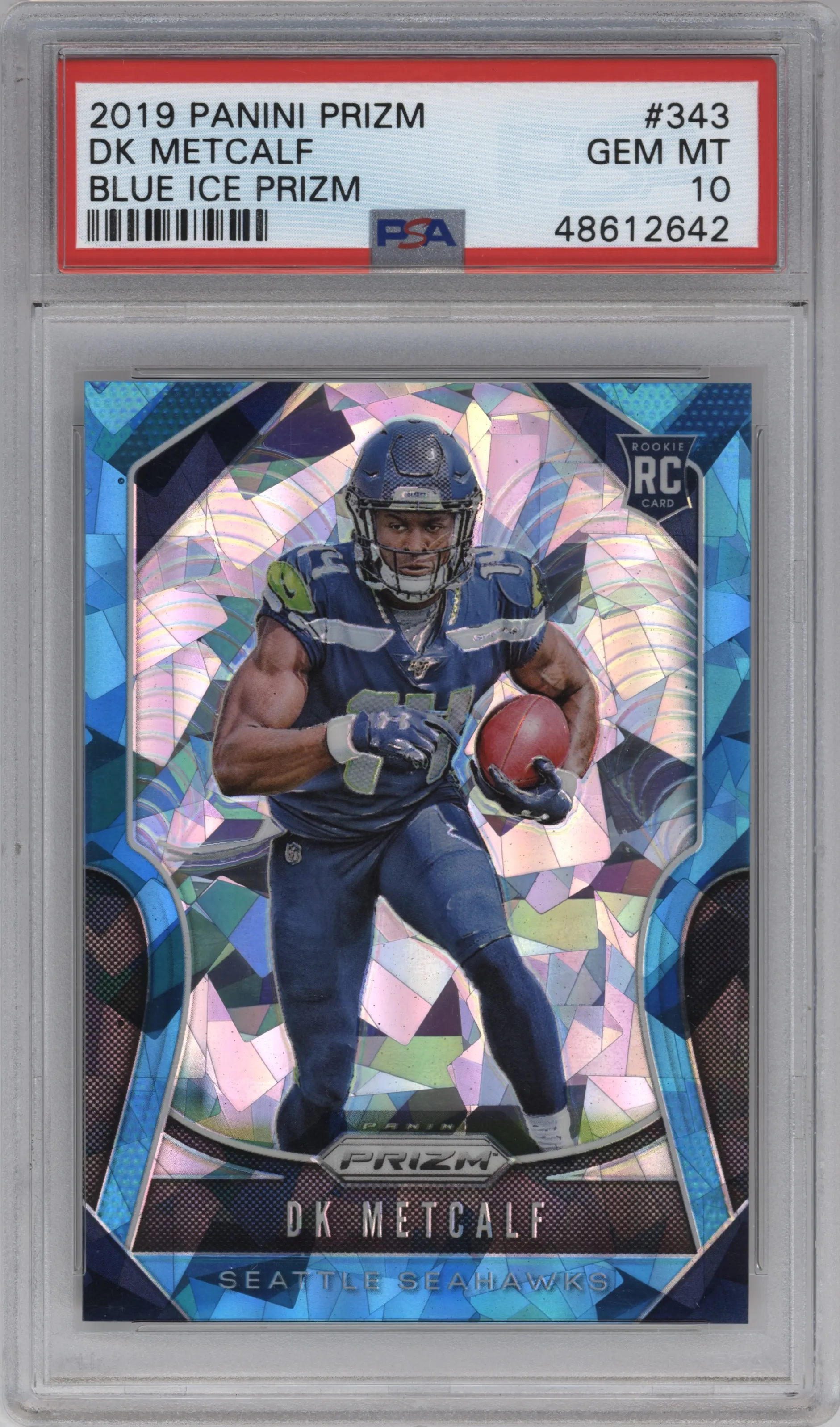 2019 Panini Prizm DK Metcalf Blue Ice #343 PSA 10