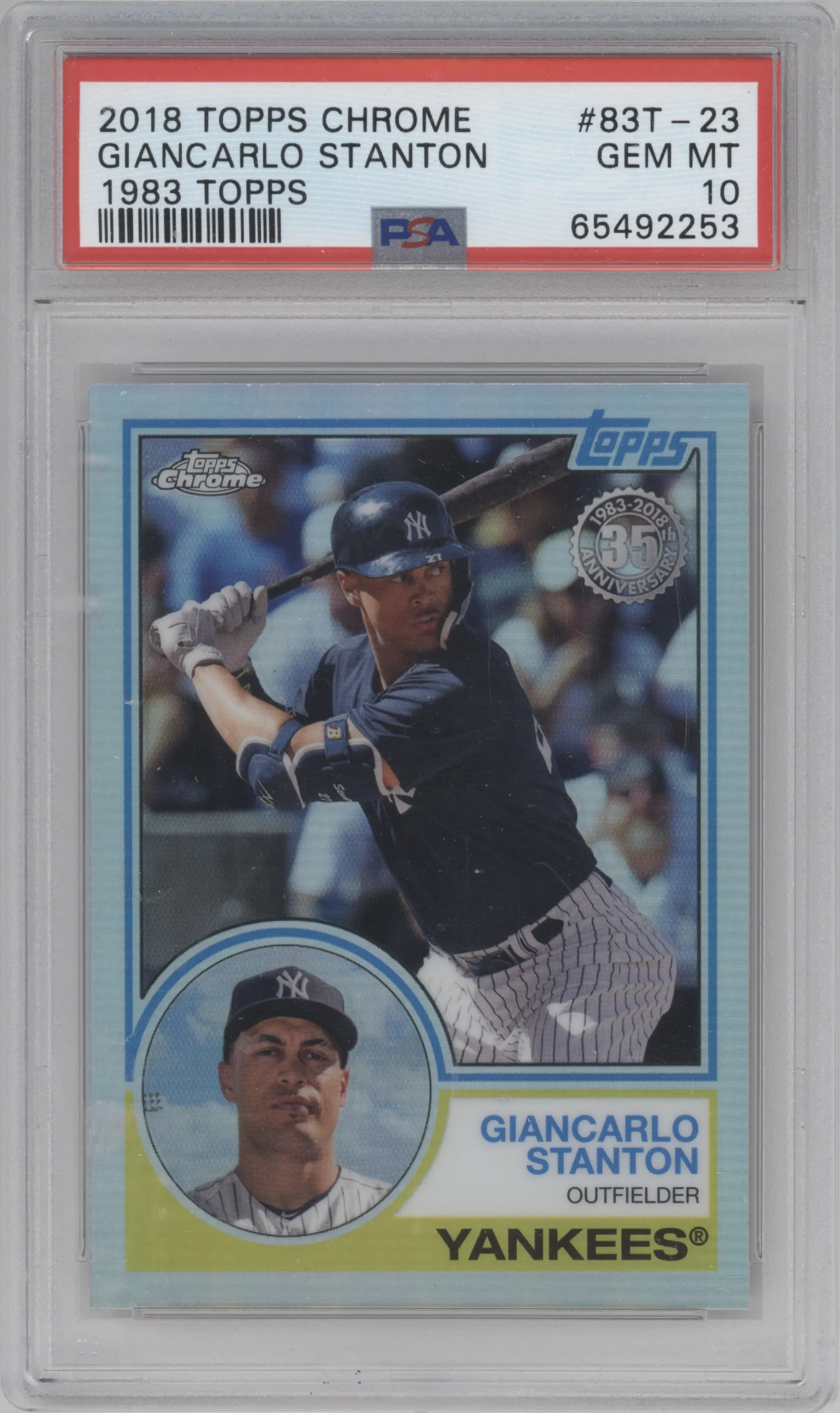 2018 Topps Chrome 1983 Topps Giancarlo Stanton PSA 10