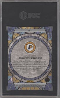 Bennedict Mathurin from the 2022-23 Panini Mosaic set graded by SGC and given an overall grade of 10.