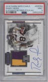Randy Moss from the 2018 Panini Impeccable set graded by PSA and given an overall grade of 9.