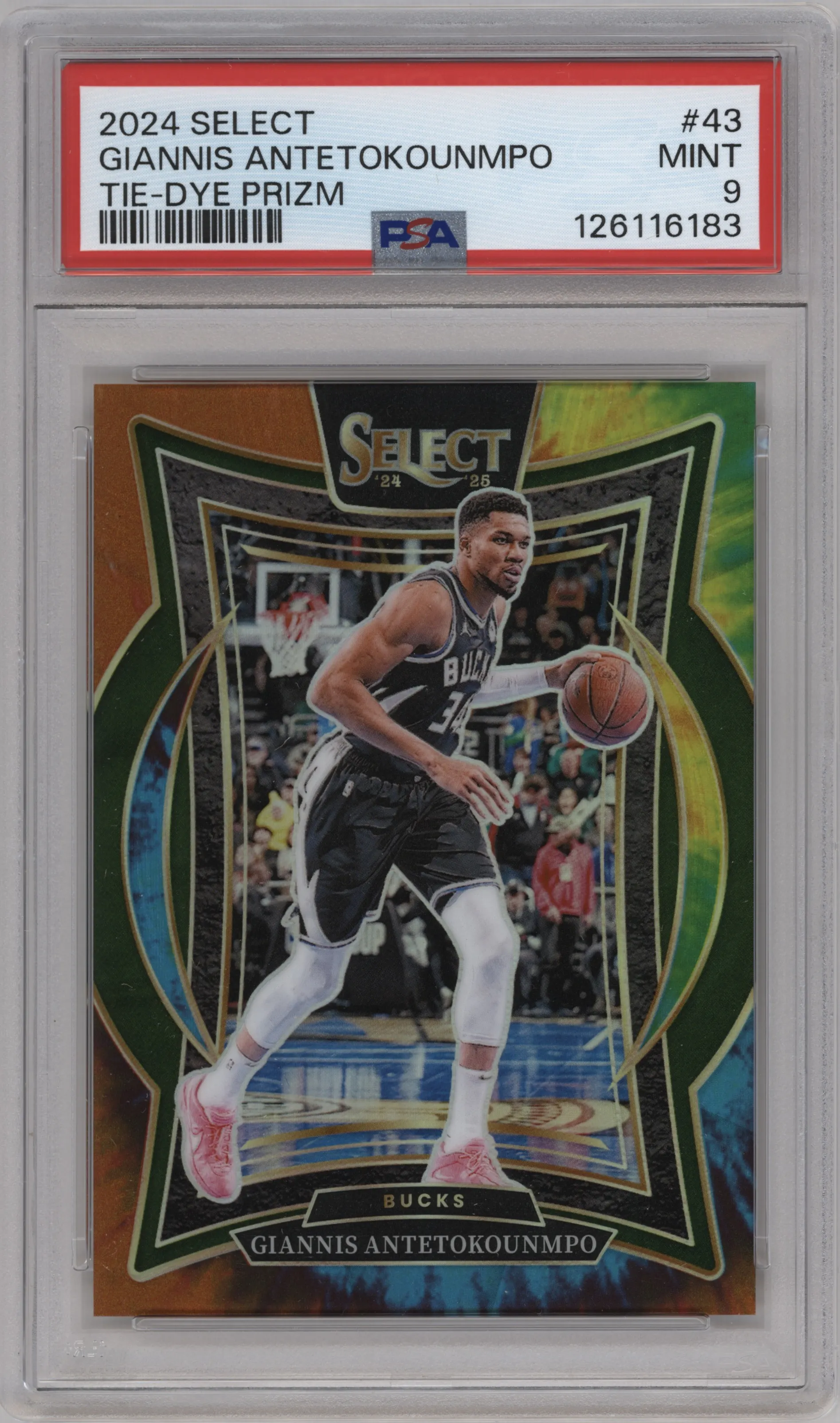 2024 Panini Select Giannis Antetokounmpo Tie-Dye Prizm #43 PSA 9
