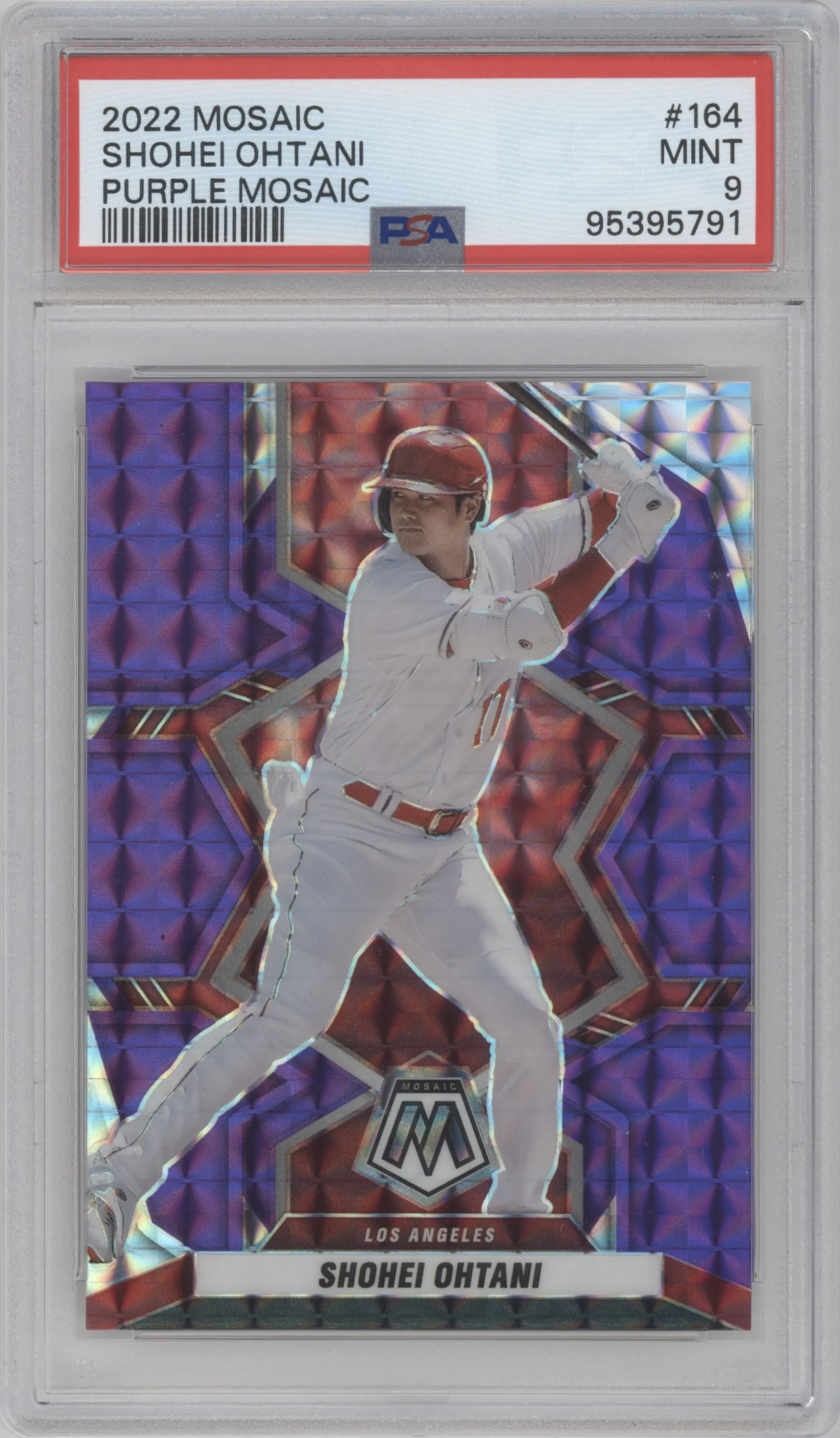 2022 Panini Mosaic Shohei Ohtani Purple Mosaic #164 PSA 9