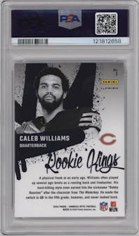 Caleb Williams from the 2024 Donruss Optic set graded by PSA and given an overall grade of 10.