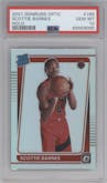 Scottie Barnes from the 2021-22 Panini Donruss Optic set featuring a Holo parallel graded by PSA and given an overall grade of 10.