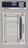Ernie Banks from the 2022 Topps Gilded Collection set featuring a Mini-Diamond parallel graded by PSA and given an overall grade of 10.