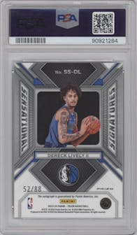 Dereck Lively II from the 2023-24 Panini Prizm set featuring a Choice Prizm parallel graded by PSA and given an overall grade of 9.