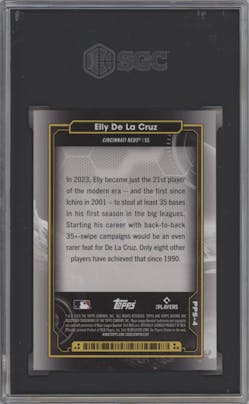 Elly De La Cruz from the 2024 Topps Cosmic Chrome set graded by SGC and given an overall grade of 10.