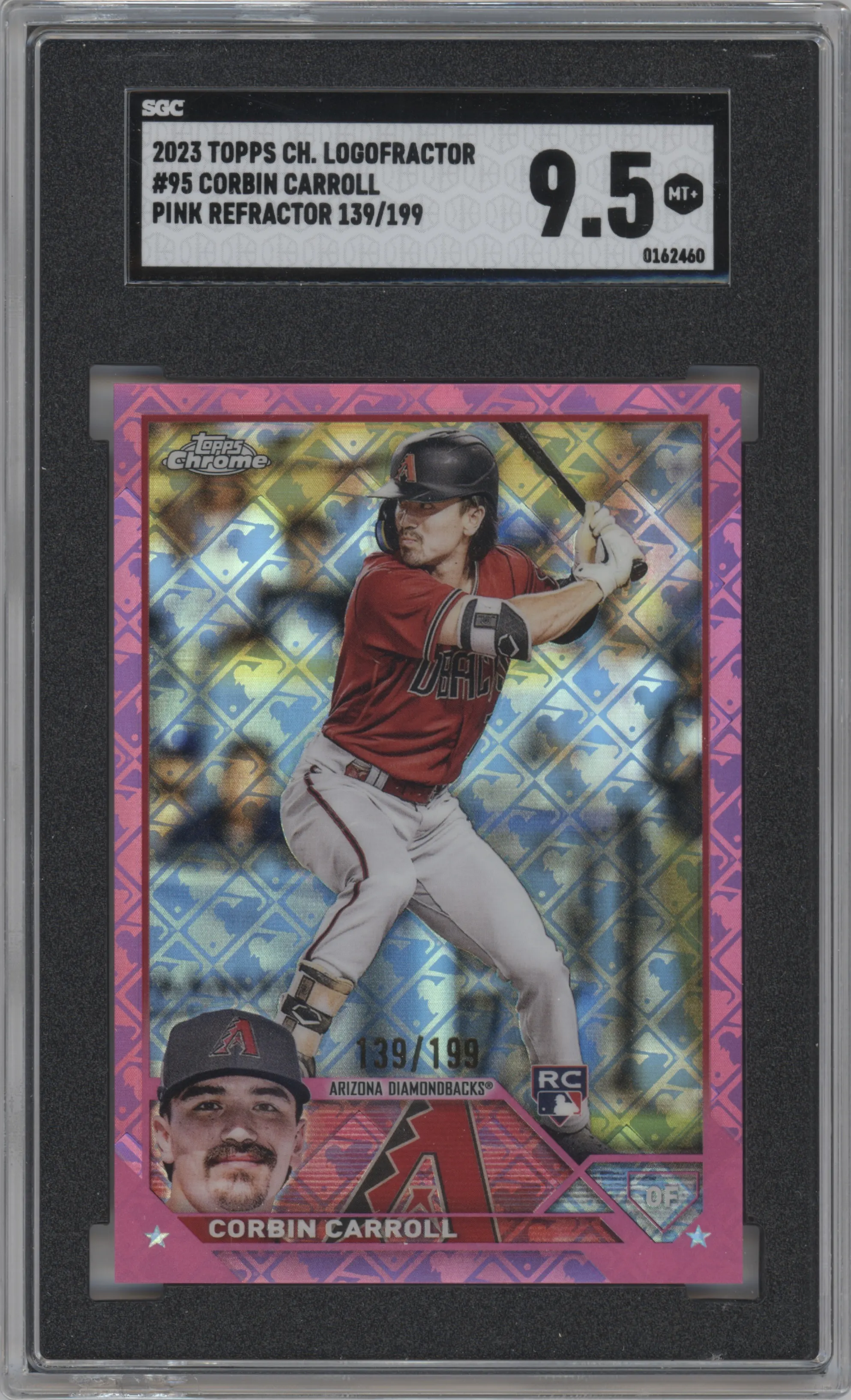 2023 Topps Chrome Logofractor Edition Corbin Carroll Pink Refractor SGC 9.5