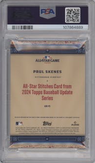 Paul Skenes from the 2024 Topps Update set graded by PSA and given an overall grade of 10.