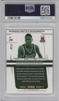 Giannis Antetokounmpo from the 2013-14 Panini Prizm set graded by PSA and given an overall grade of 10.
