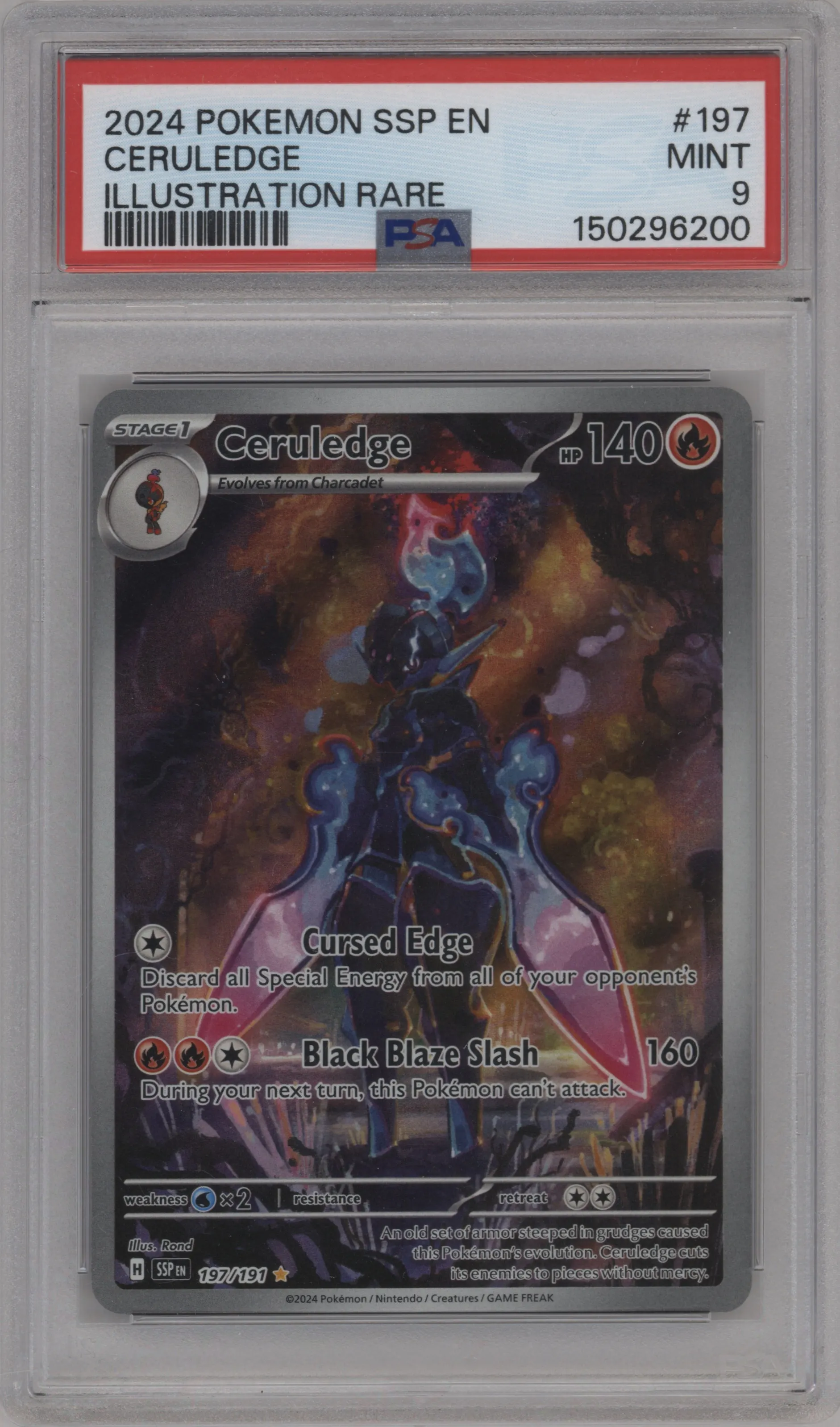 2024 Pokemon SV Surging Sparks Ceruledge #197 PSA 9