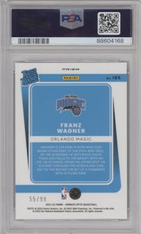 Franz Wagner from the 2021-22 Panini Donruss Optic set featuring a Red parallel graded by PSA and given an overall grade of 9.