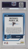 Michael Penix Jr.  from the 2024 Donruss set featuring a Red Pandora parallel graded by PSA and given an overall grade of 10.