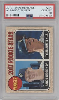 Aaron Judge/Tyler Austin  from the 2017 Topps Heritage set graded by PSA and given an overall grade of 10.