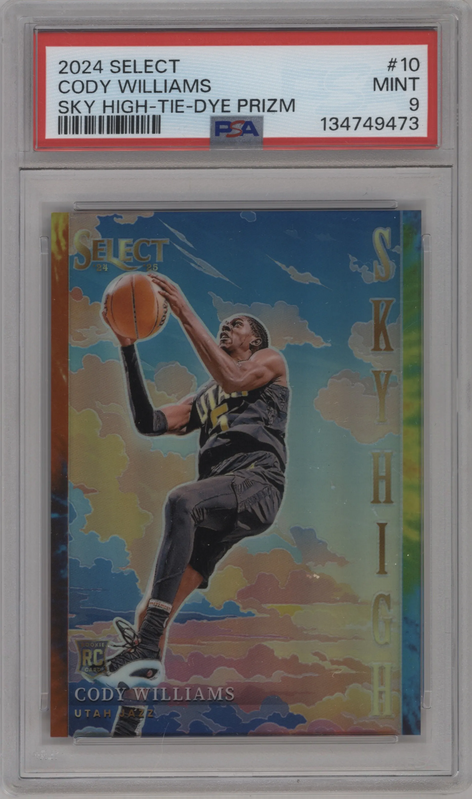 2024 Panini Select Sky High Cody Williams Tie-Dye Prizm PSA 9