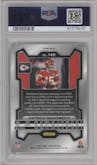 Patrick Mahomes II from the 2023 Panini Prizm set featuring a Silver Prizm parallel graded by PSA and given an overall grade of 10.