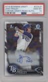 Jake Fraley from the 2016 Bowman Draft set graded by PSA and given an overall grade of 10.