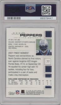 Julius Peppers from the 2002 Topps Finest set graded by PSA and given an overall grade of 9.