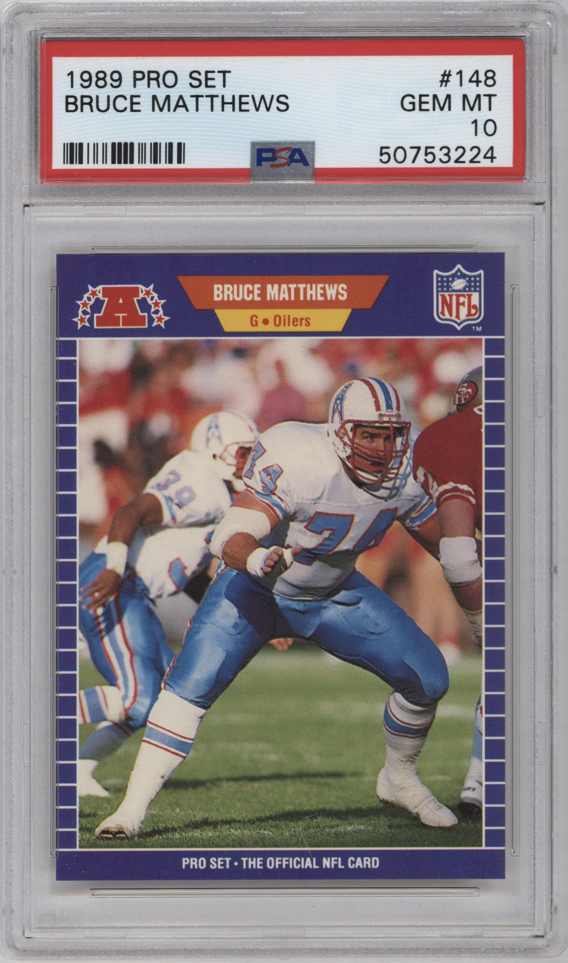 1989 Pro Set Bruce Matthews PSA 10