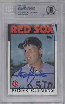 Roger Clemens from the 1986 Topps set graded by Beckett.