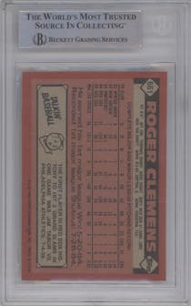 Roger Clemens from the 1986 Topps set graded by Beckett.
