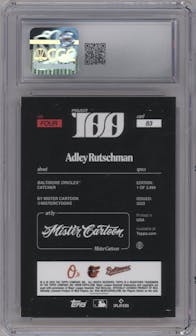 Adley Rutschman from the 2022 Topps Project100 set graded by CSG and given an overall grade of 9.