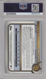 James Wood from the 2022 Bowman set graded by PSA and given an overall grade of 9.