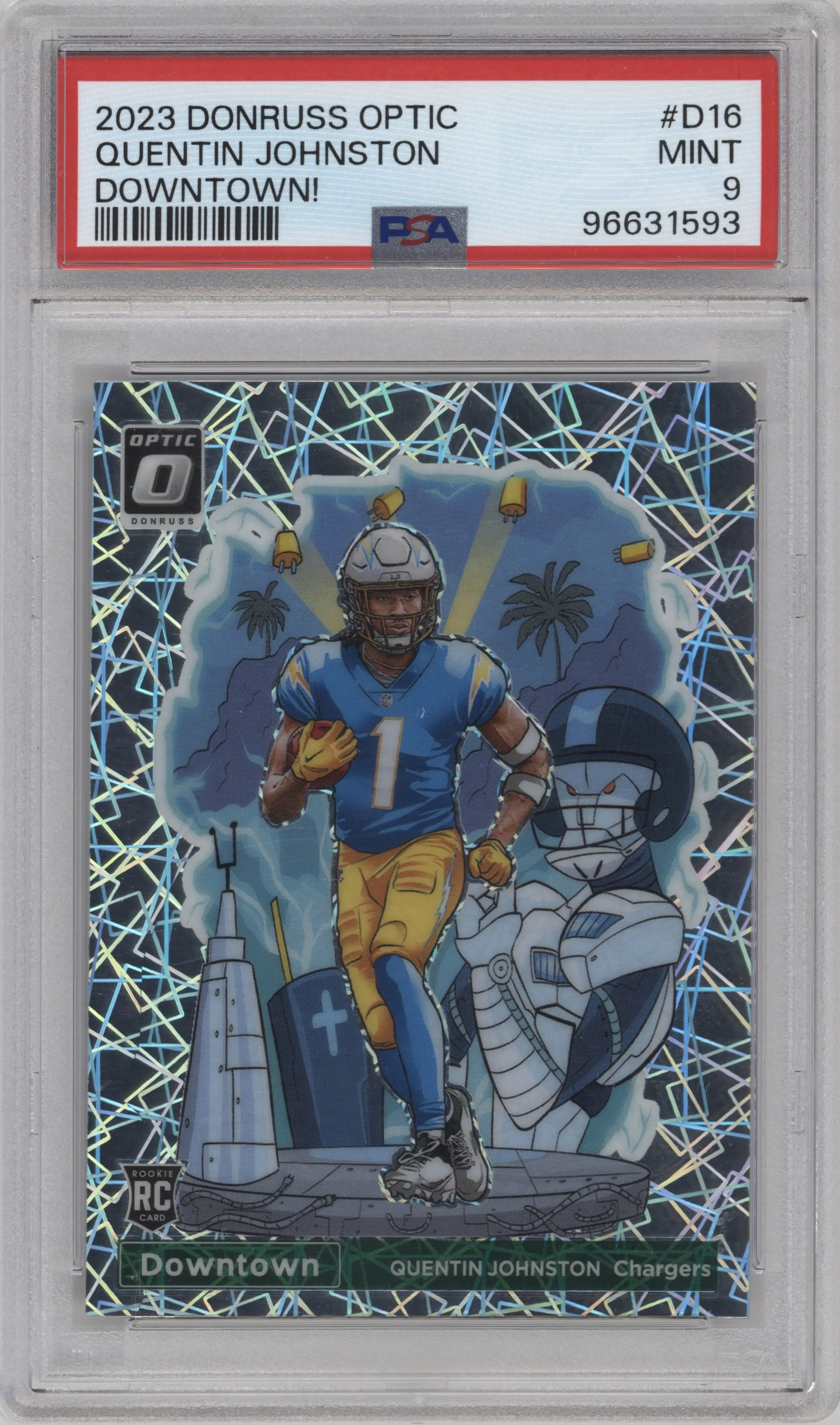 2023 Donruss Optic Downtown Quentin Johnston #D-16 PSA 9