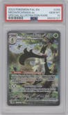 Meowscarada EX from the 2023 Pokemon SV set graded by PSA and given an overall grade of 10.