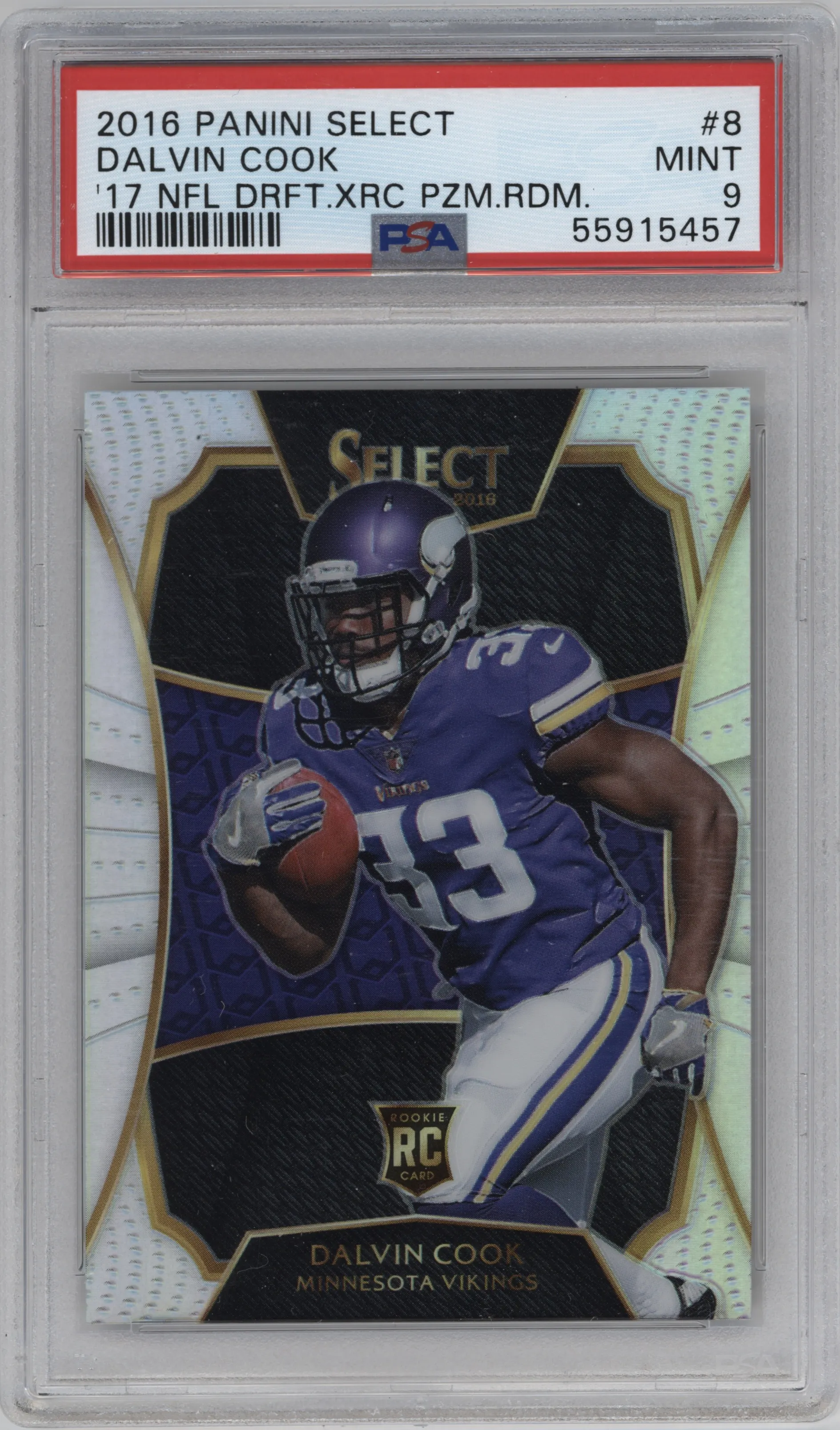 2016 Panini Select '17 NFL Draft.XRC Dalvin Cook PSA 9