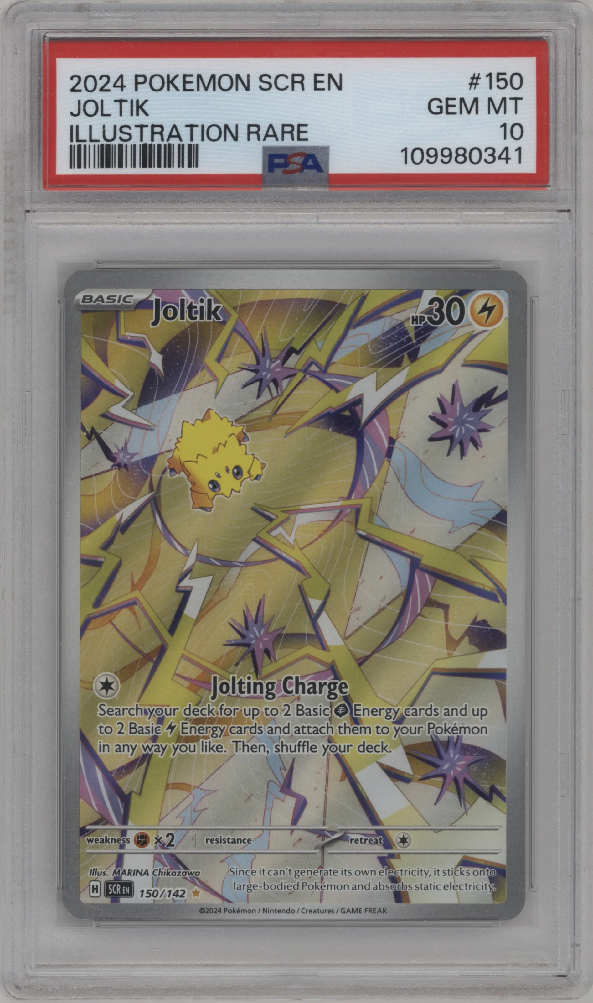 2024 Pokemon SV Stellar Crown Joltik PSA 10