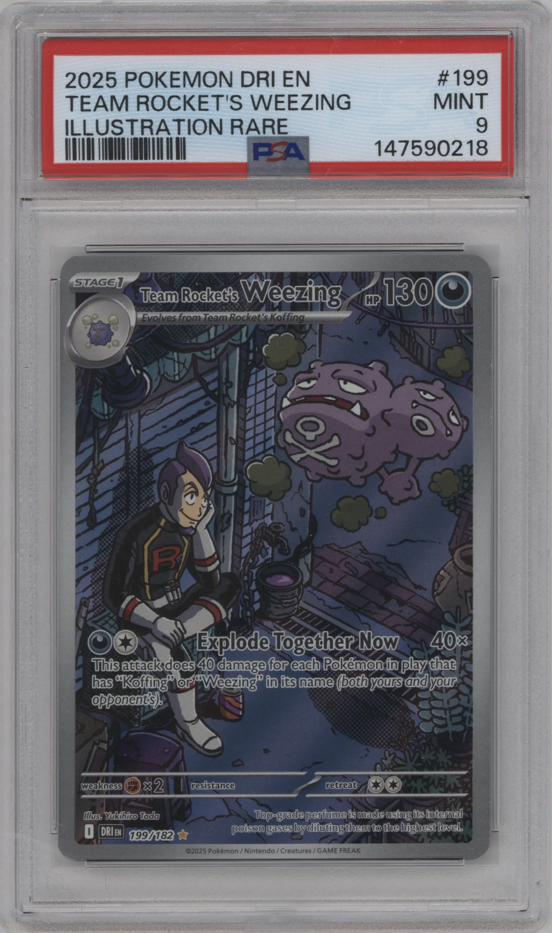 2025 Pokemon SV Destined Rivals Team Rocket's Weezing #199 PSA 9