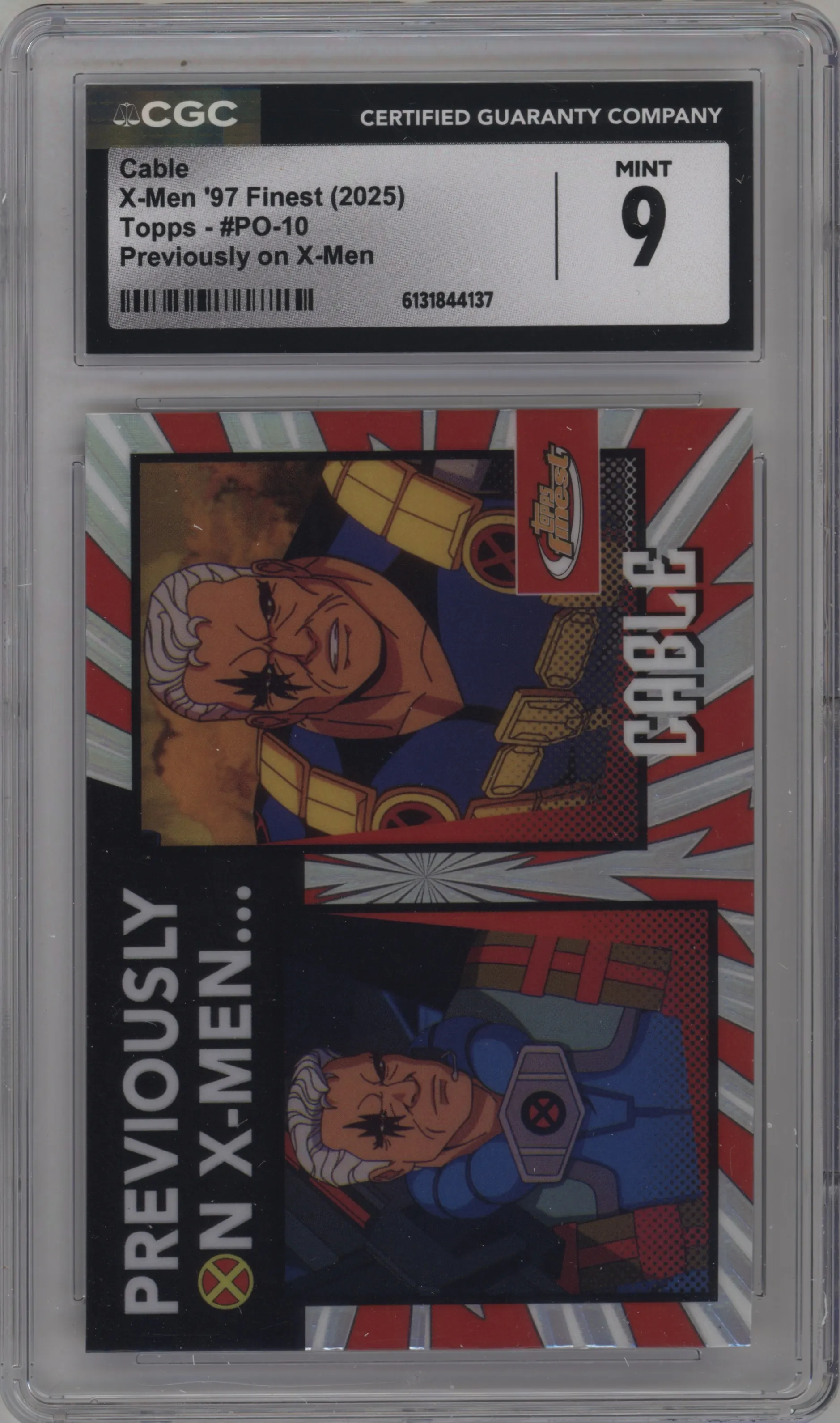 2025 Topps Finest X-Men '97 Previously on X-Men Cable #PO-10 CGC 9