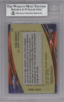 Tom Brady from the 2000 Collector's Edge Supreme set graded by Beckett and given an overall grade of 8.