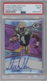 Sterling Sharpe from the 2018 Panini Spectra set featuring a Pink parallel graded by PSA and given an overall grade of 9.