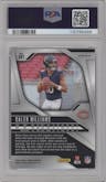 Caleb Williams from the 2024 Panini Prizm set featuring a Silver Prizm parallel graded by PSA and given an overall grade of 9.