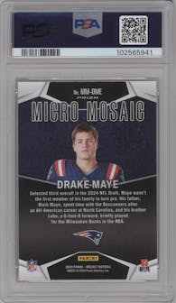 Drake Maye from the 2024 Panini Mosaic set graded by PSA and given an overall grade of 10.