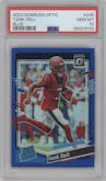 Tank Dell from the 2023 Donruss Optic set featuring a Blue parallel graded by PSA and given an overall grade of 10.