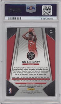 OG Anunoby from the 2017-18 Panini Prizm  set featuring a Silver Prizm parallel graded by PSA and given an overall grade of 10.
