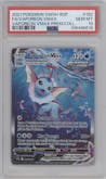 Vaporeon VMAX from the 2021 Pokemon SWSH set featuring a Vaporeon VMAX Premium Collection parallel graded by PSA and given an overall grade of 10.