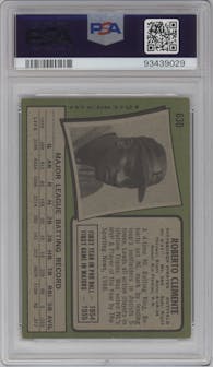 Roberto Clemente from the 1971 Topps set graded by PSA and given an overall grade of 3.