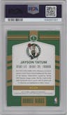 Jayson Tatum from the 2017-18 Panini Donruss Optic set graded by PSA and given an overall grade of 10.