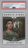 Jayson Tatum from the 2017-18 Panini Donruss Optic set graded by PSA and given an overall grade of 10.