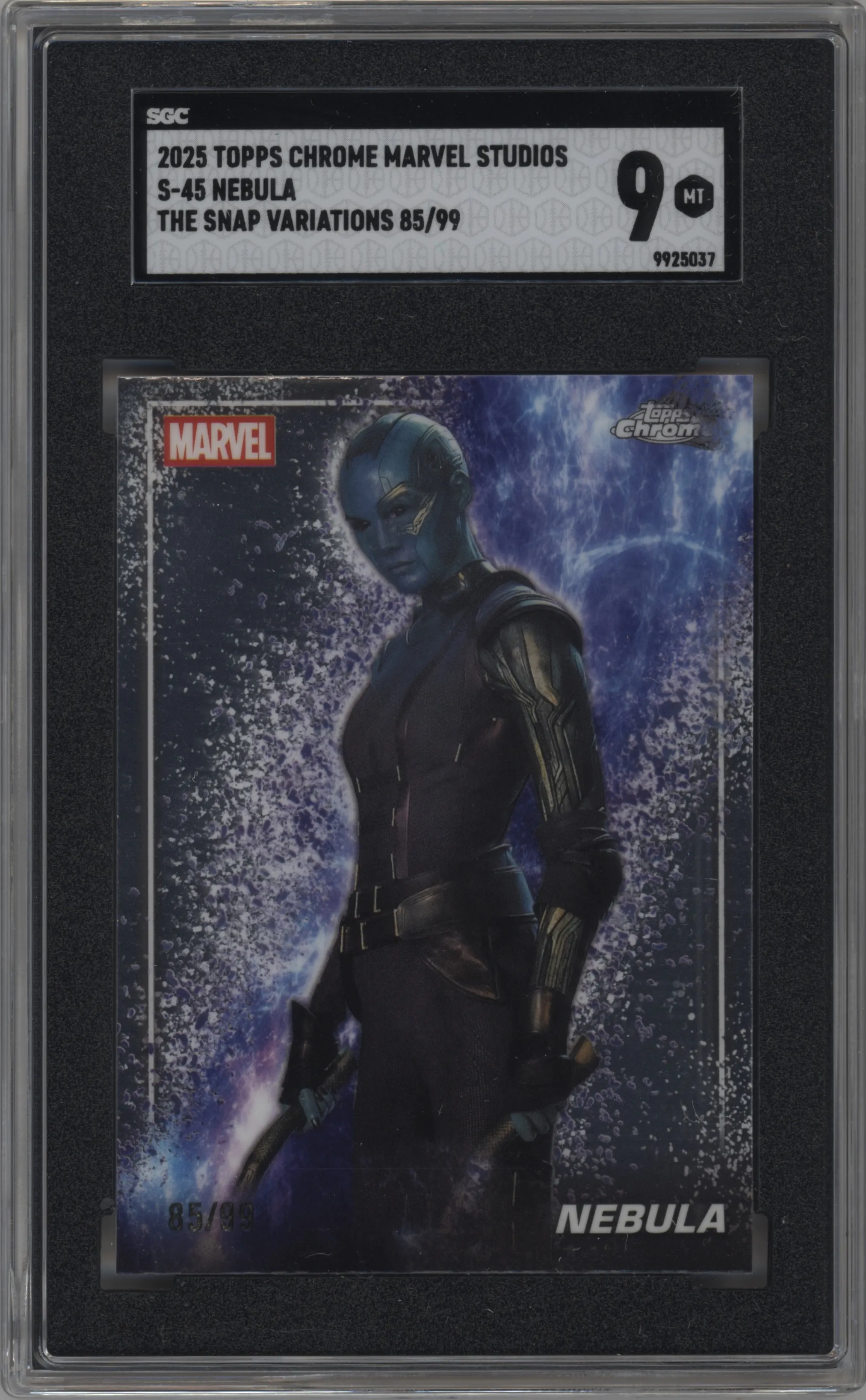 2025 Topps Chrome Marvel Studios The Snap Var. Nebula SGC 9