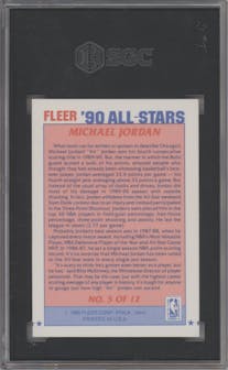 Michael Jordan from the 1990-91 Fleer set graded by SGC and given an overall grade of 6.