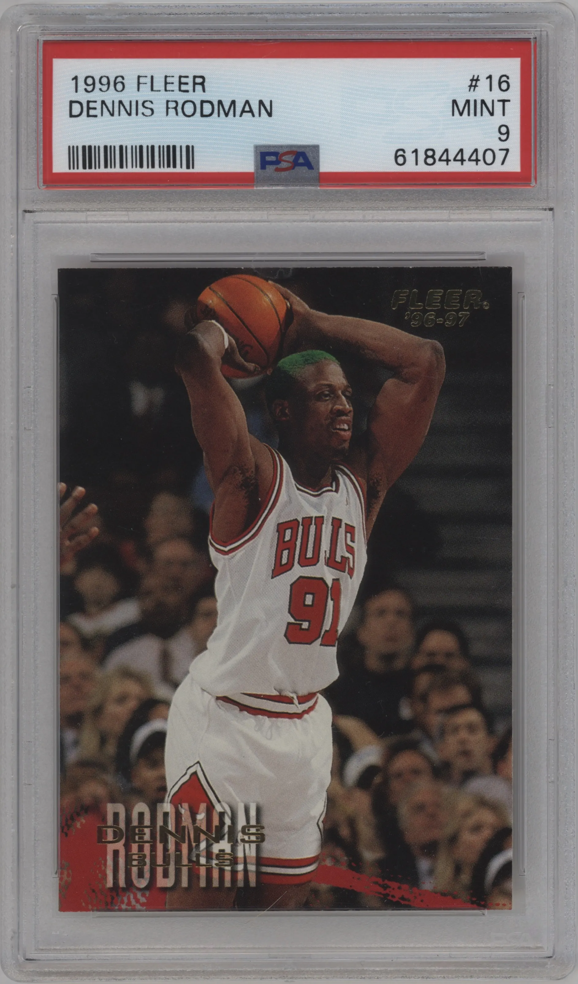 1996 Fleer Dennis Rodman #16 PSA 9