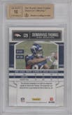 Demaryius Thomas from the 2010 Panini Classics set featuring a Gold parallel graded by Beckett and given an overall grade of 9.5.